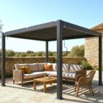 Pérgola bioclimática 3x3m | Lamas de aluminio y acero | Sevilla Antracita