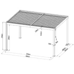 Pérgola bioclimática 3x4m | Lamas de aluminio y acero | Carmona Antracita - Imagen 2
