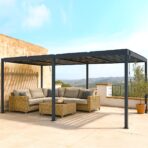 Pérgola bioclimática 3x6m | Lamas de aluminio y acero | Ronda Antracita