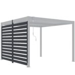 Persiana lateral ajustable de aluminio antracita para pérgola | 3m - Imagen 2