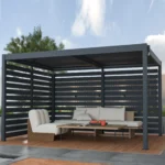 Persiana lateral ajustable de aluminio antracita para pérgola | 4m
