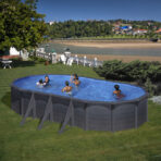 PISCINA GRE GRANADA OVALADA ASPECTO GRAFITO - Imagen 6