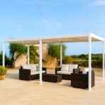 Pérgola bioclimática 3x6m | Lamas de aluminio y acero | Ronda Blanco