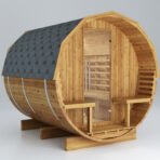 Sauna exterior Barril de madera termotratada para 4 a 6 personas - SNÖ - Imagen 3