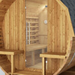 Sauna exterior Barril de madera termotratada para 4 a 6 personas - SNÖ - Imagen 7